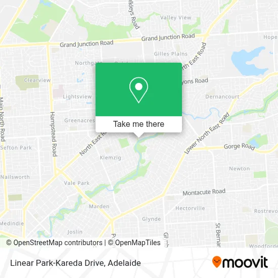 Mapa Linear Park-Kareda Drive