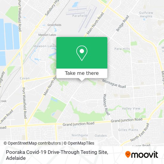 Pooraka Covid-19 Drive-Through Testing Site map