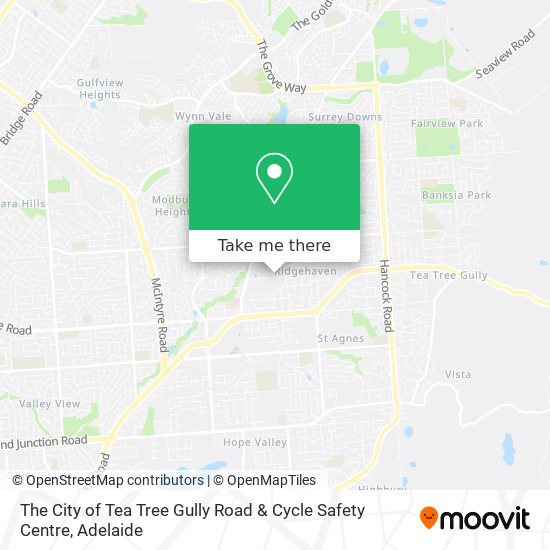 Mapa The City of Tea Tree Gully Road & Cycle Safety Centre