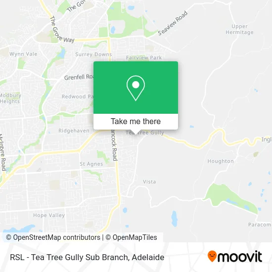 Mapa RSL - Tea Tree Gully Sub Branch