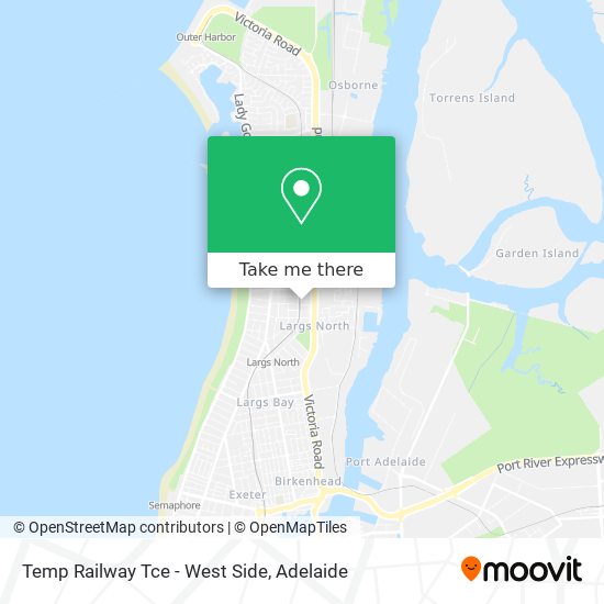 Temp Railway Tce - West Side map