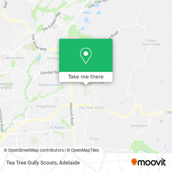 Tea Tree Gully Scouts map