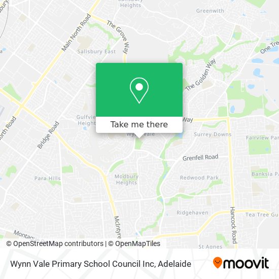 Wynn Vale Primary School Council Inc map