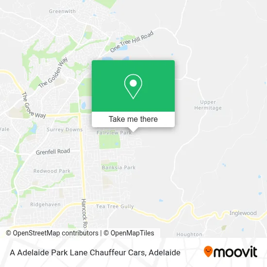 Mapa A Adelaide Park Lane Chauffeur Cars
