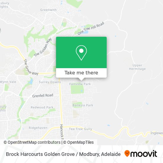 Mapa Brock Harcourts Golden Grove / Modbury