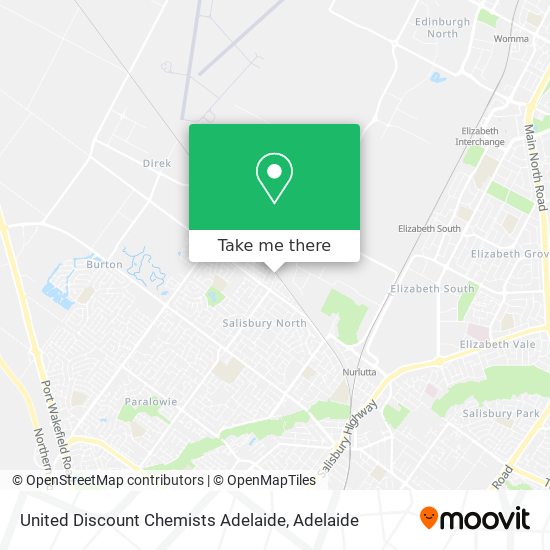 Mapa United Discount Chemists Adelaide