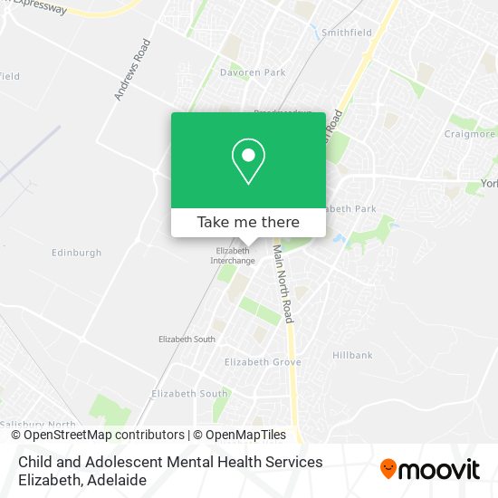 Mapa Child and Adolescent Mental Health Services Elizabeth