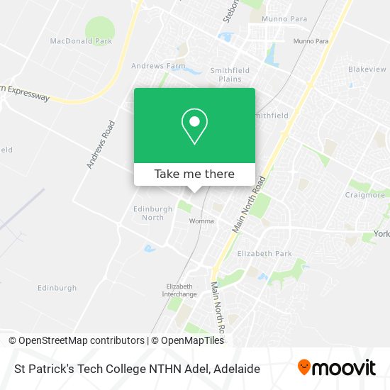 St Patrick's Tech College NTHN Adel map