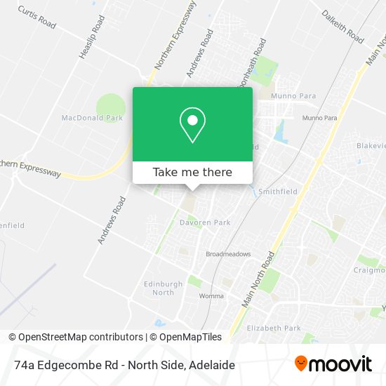 74a Edgecombe Rd - North Side map