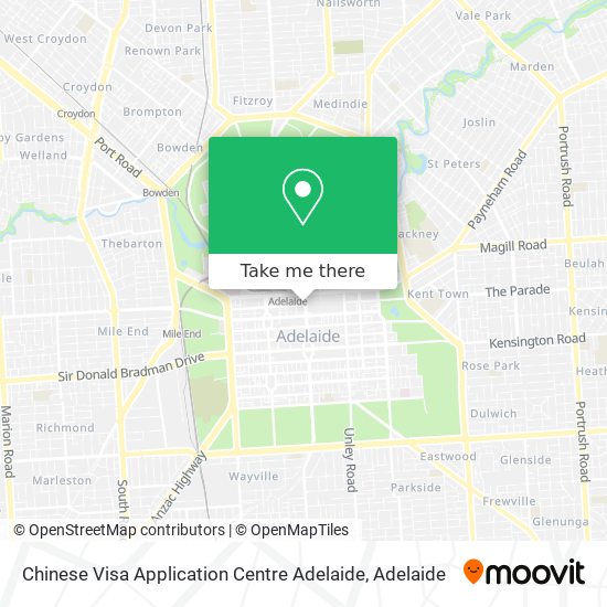 Mapa Chinese Visa Application Centre Adelaide