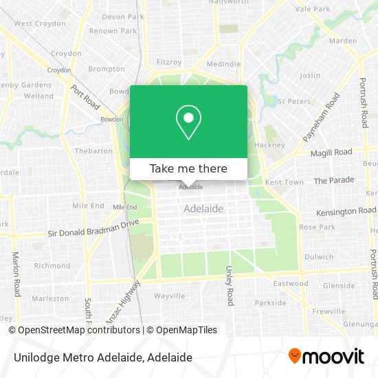 Mapa Unilodge Metro Adelaide