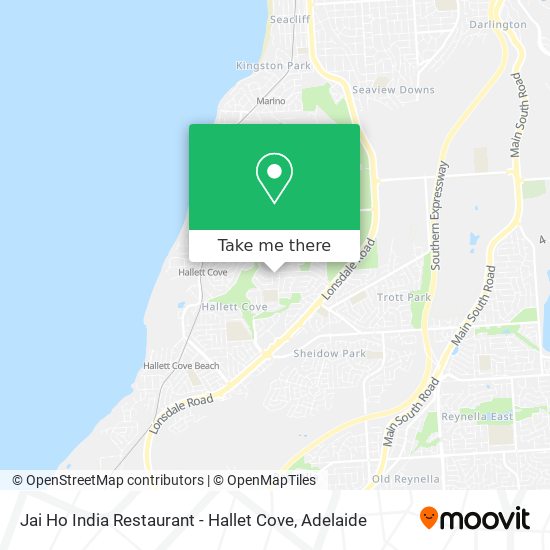 Mapa Jai Ho India Restaurant - Hallet Cove