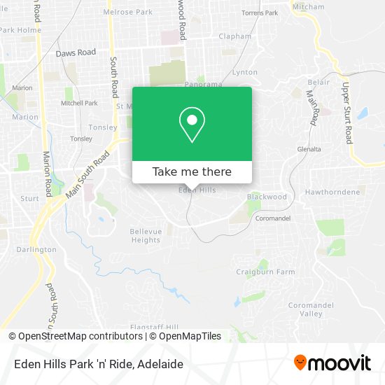 Eden Hills Park 'n' Ride map