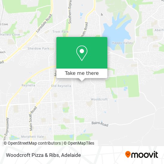 Mapa Woodcroft Pizza & Ribs