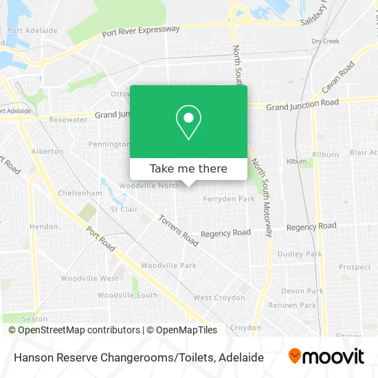 Mapa Hanson Reserve Changerooms / Toilets