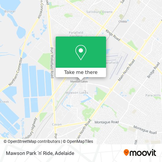 Mawson Park 'n' Ride map