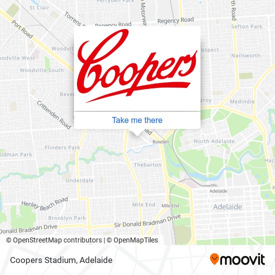 Mapa Coopers Stadium