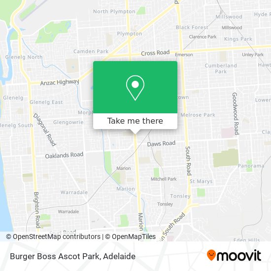 Mapa Burger Boss Ascot Park