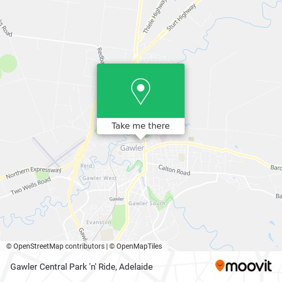 Gawler Central Park 'n' Ride map