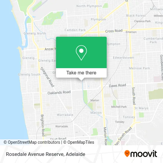 Mapa Rosedale Avenue Reserve