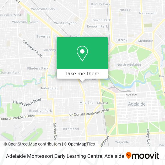 Mapa Adelaide Montessori Early Learning Centre