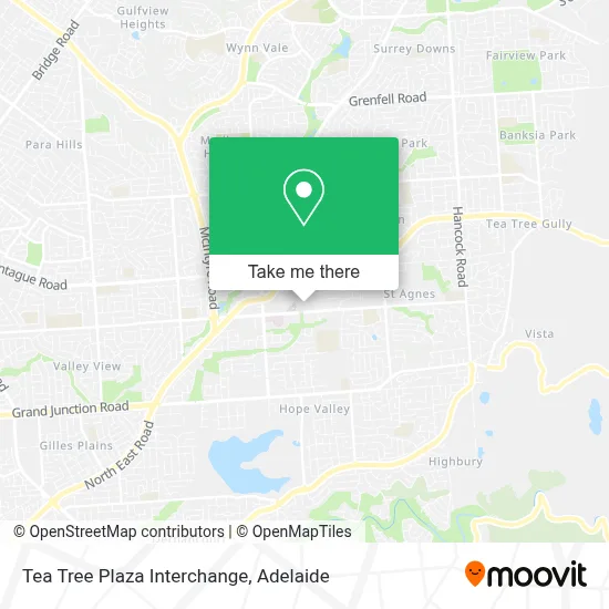 Mapa Tea Tree Plaza Interchange