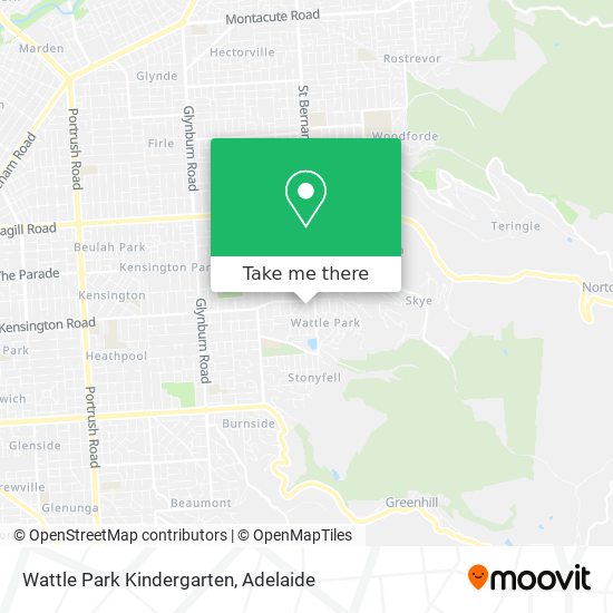 Mapa Wattle Park Kindergarten