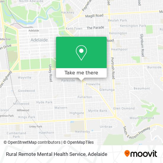 Rural Remote Mental Health Service map