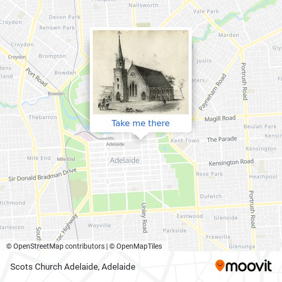 Mapa Scots Church Adelaide