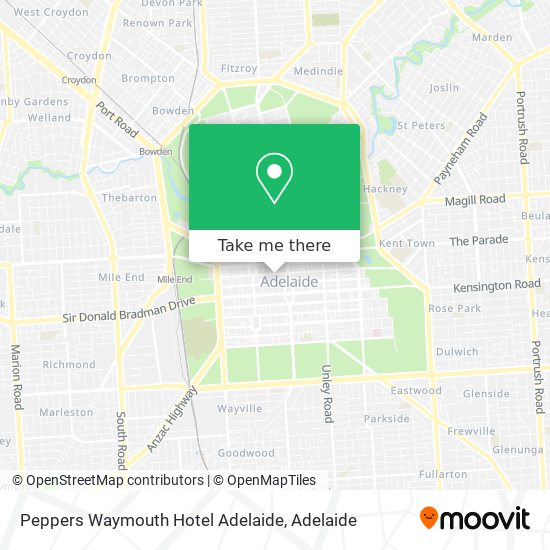 Mapa Peppers Waymouth Hotel Adelaide