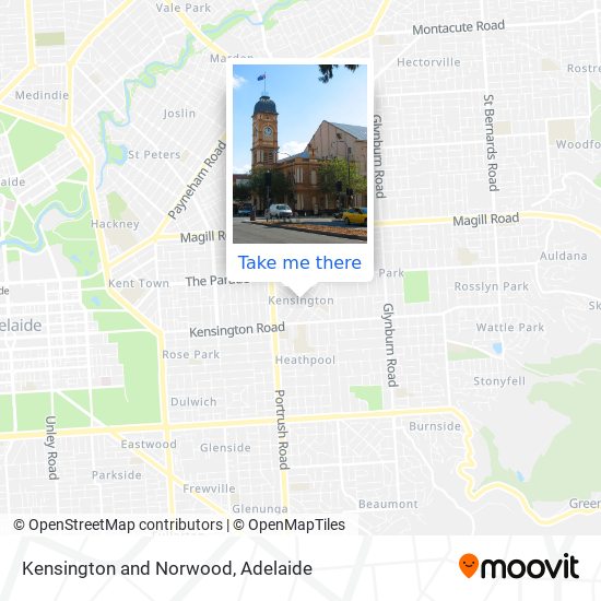 Mapa Kensington and Norwood