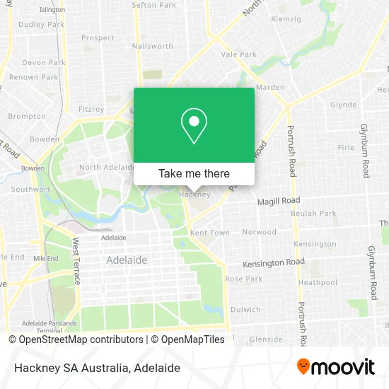 Mapa Hackney SA Australia
