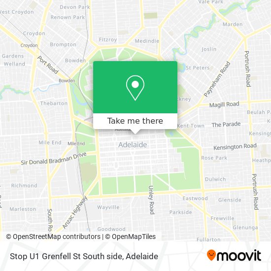 Stop U1 Grenfell St South side map