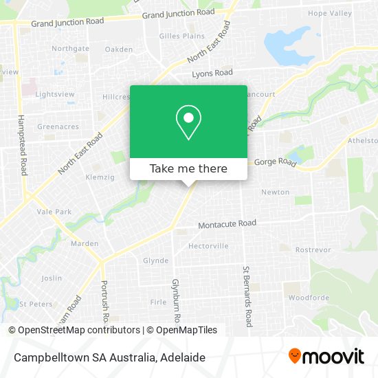 Mapa Campbelltown SA Australia