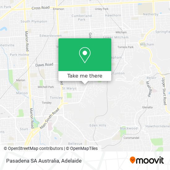 Pasadena SA Australia map