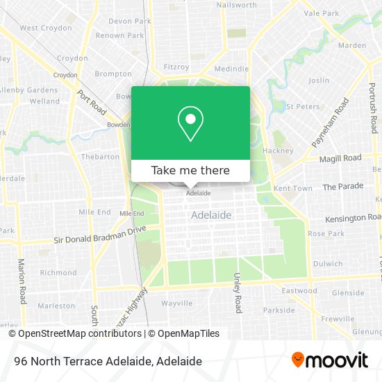 96 North Terrace Adelaide map