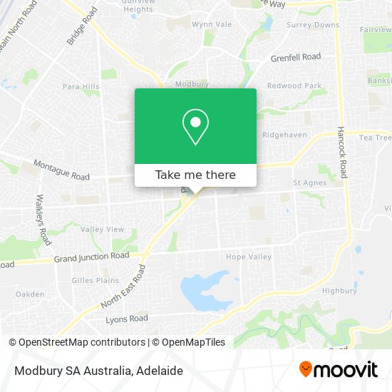 Mapa Modbury SA Australia