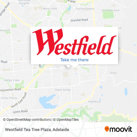Mapa Westfield Tea Tree Plaza