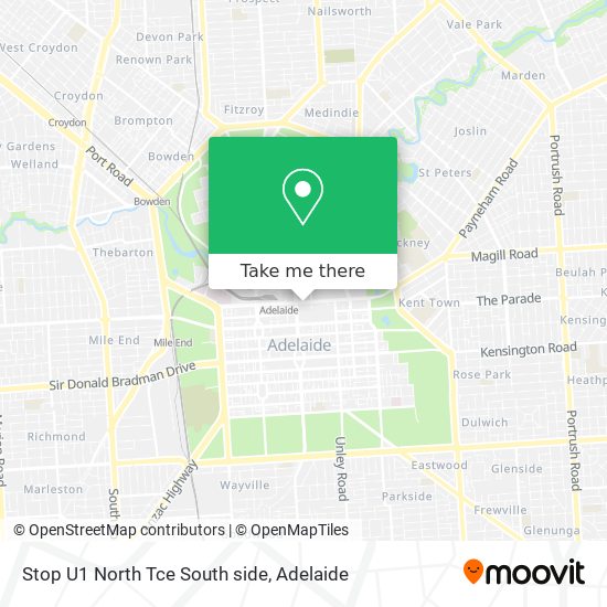Stop U1 North Tce South side map