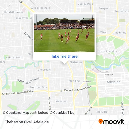 Mapa Thebarton Oval