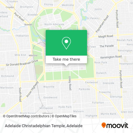 Adelaide Christadelphian Temple map