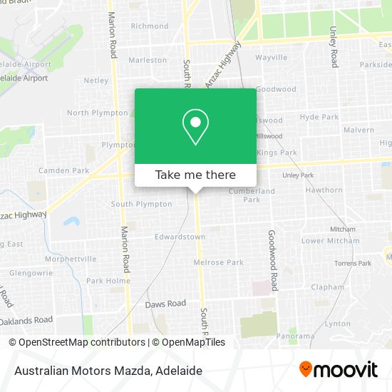 Australian Motors Mazda map