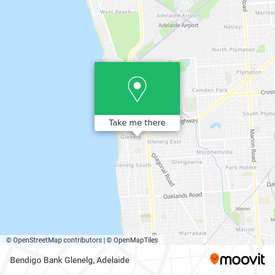 Bendigo Bank Glenelg map