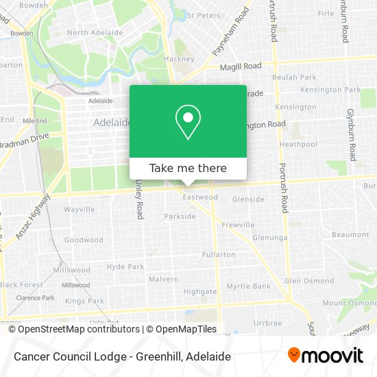 Cancer Council Lodge - Greenhill map