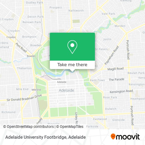 Adelaide University Footbridge map