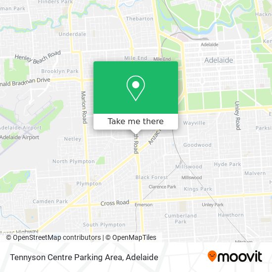 Mapa Tennyson Centre Parking Area