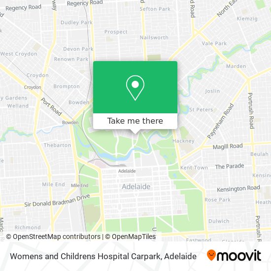 Womens and Childrens Hospital Carpark map