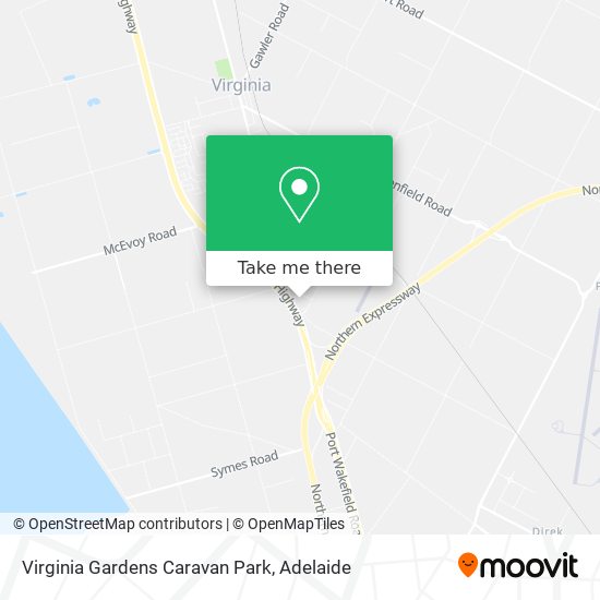 Virginia Gardens Caravan Park map