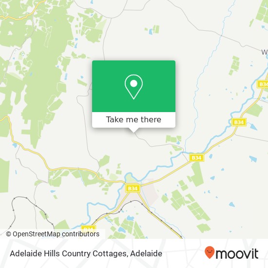 Adelaide Hills Country Cottages map