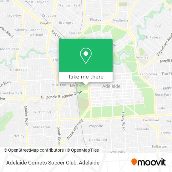 Mapa Adelaide Comets Soccer Club